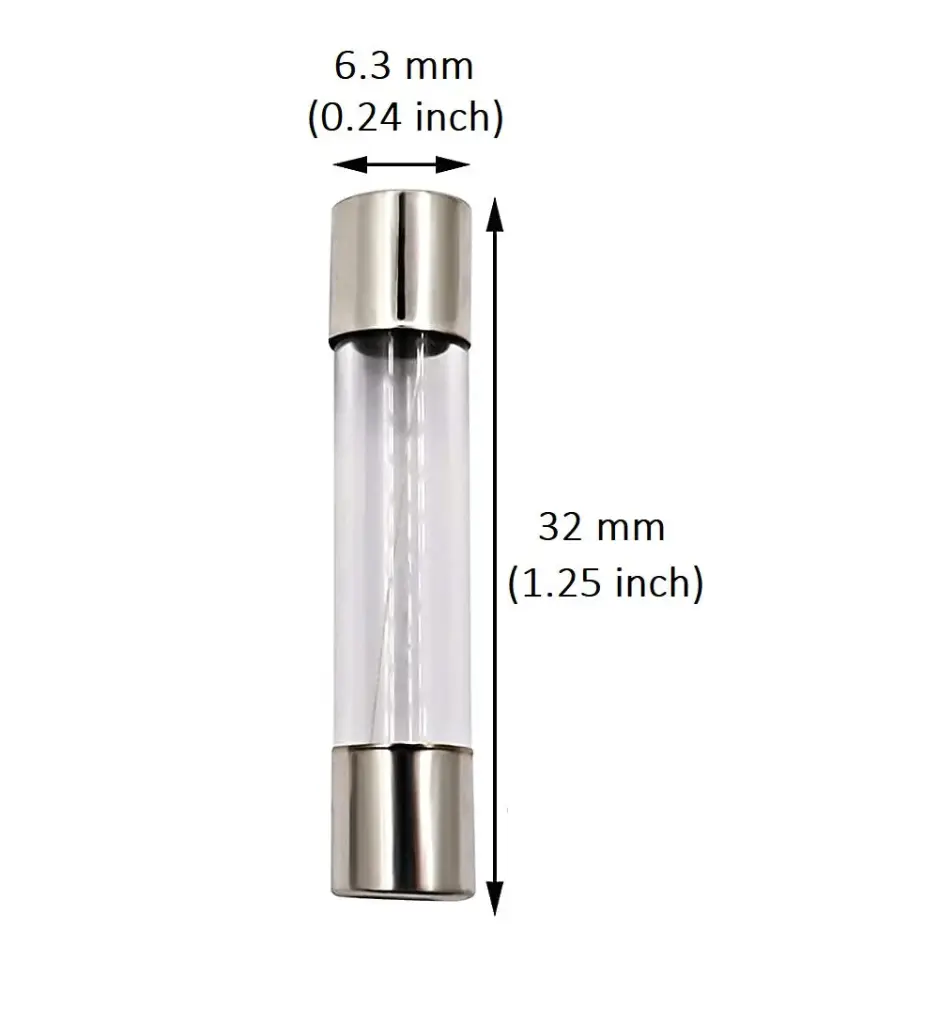 15A Big Glass Fuse 10A 6.35x32mm ( Pack of 3 )