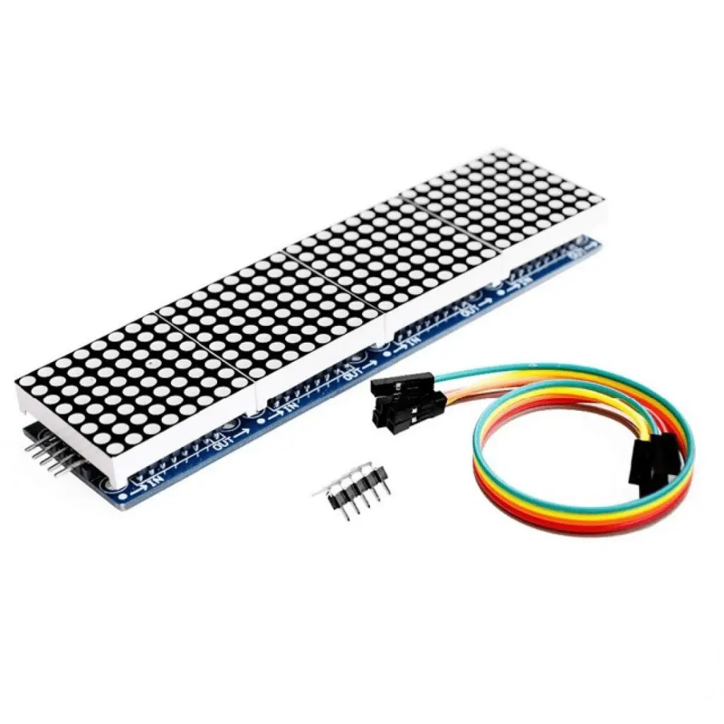 MAX7219 LED Dot Matrix 4-In-1 Display with 5P Line Module