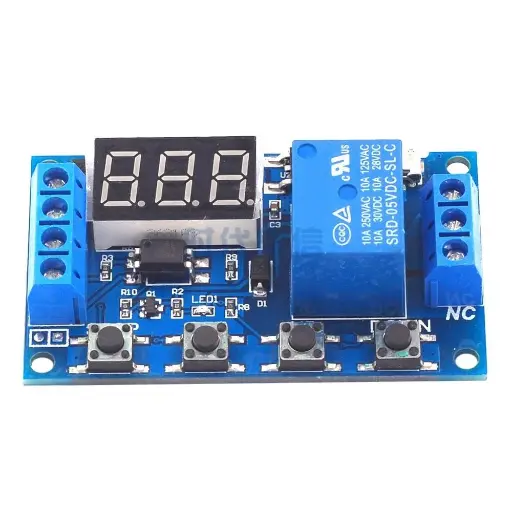 [59301165] 6-30V 1-Channel Power Relay Module with Adjustable Timing Cycle