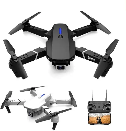 [72551133] E88 Foldable Quadcopter | WiFi 480P FPV Dual Camera | Position Locking Drone