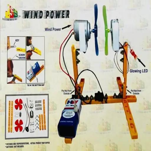 [018942] DIY – Wind Power Electricity Kit – Tested & Verified (Educational projects and learning DIY kit) 