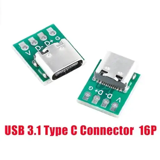 [845127845] USB 3.1 Type C Connector Board DIY Serial Basic Breakout Female Connector 