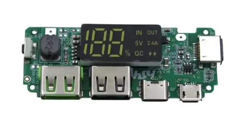 [33066] 18650 5V 2.4A Lithium Battery Digital Display, Charging Module Dual, USB Output Band, Display Booster, Module